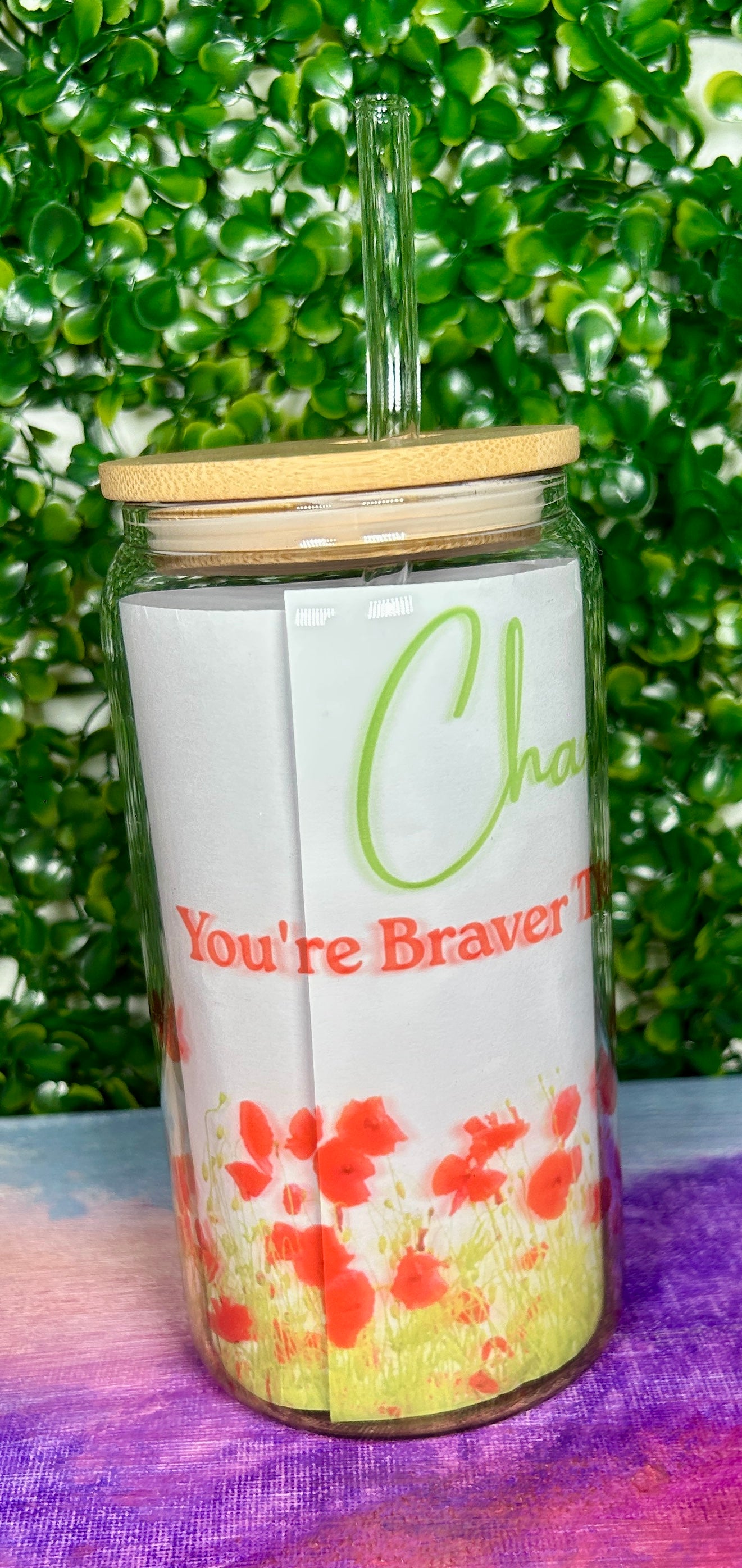 Glass Tumbler - Braver than you Believe