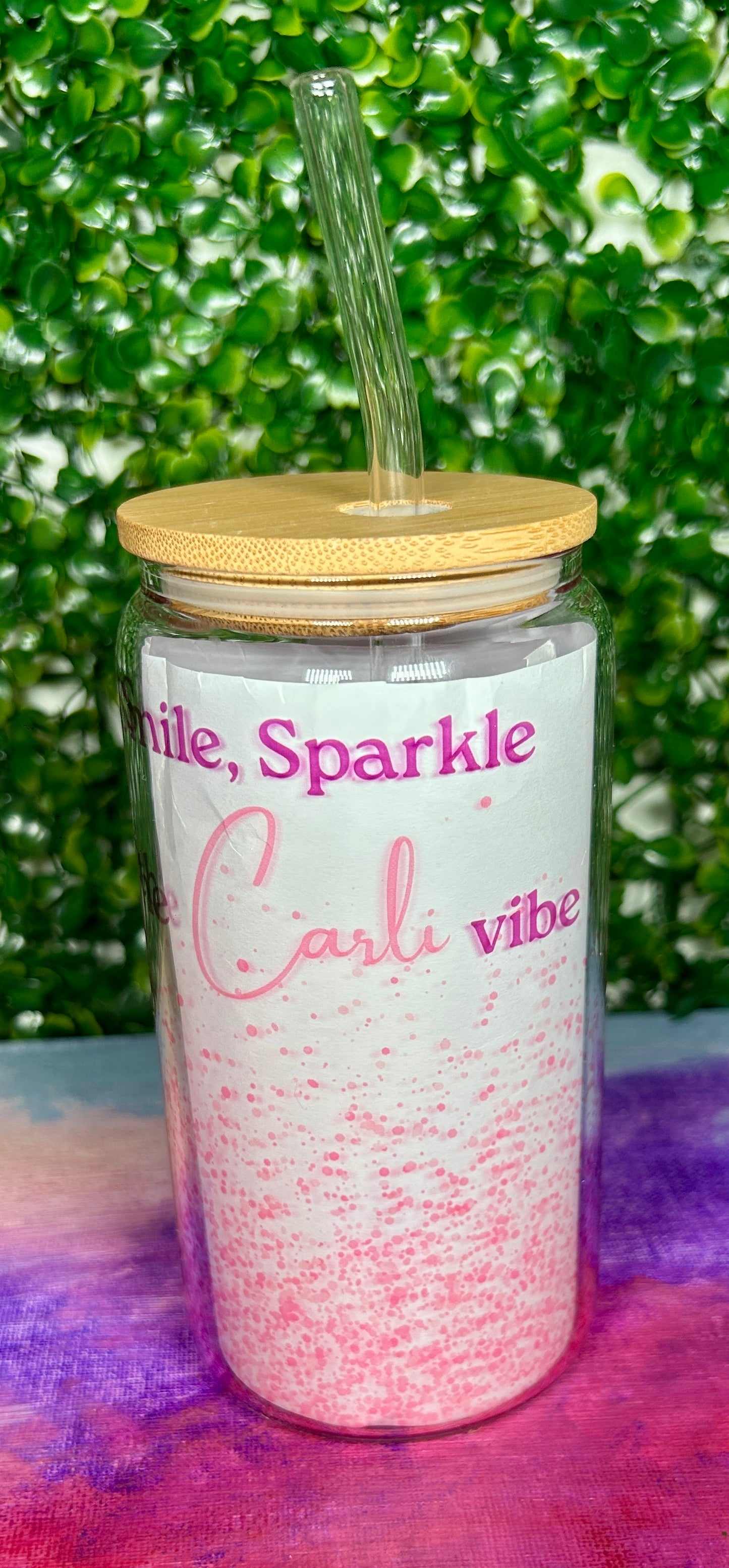 Glass Tumbler - Sip, Smile, Sparkle